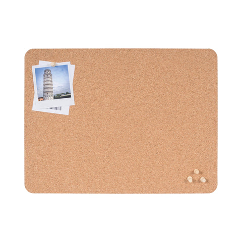 Bi-Office Eco Cork Board Without Frame, Natural Cork Double-Sided, Rectangular 40 x 30 cm