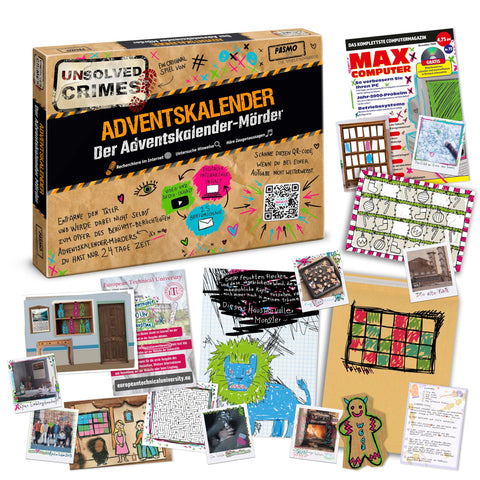 EXIT Unsolved Crime Advent Calendar - Escape Game Advent Calendar with 24 Puzzles | German Language