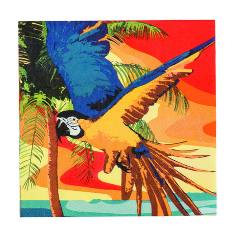 Hawaiian Paper Napkins Multi-Coloured - Beach Party Tableware Supplies - 12 pc