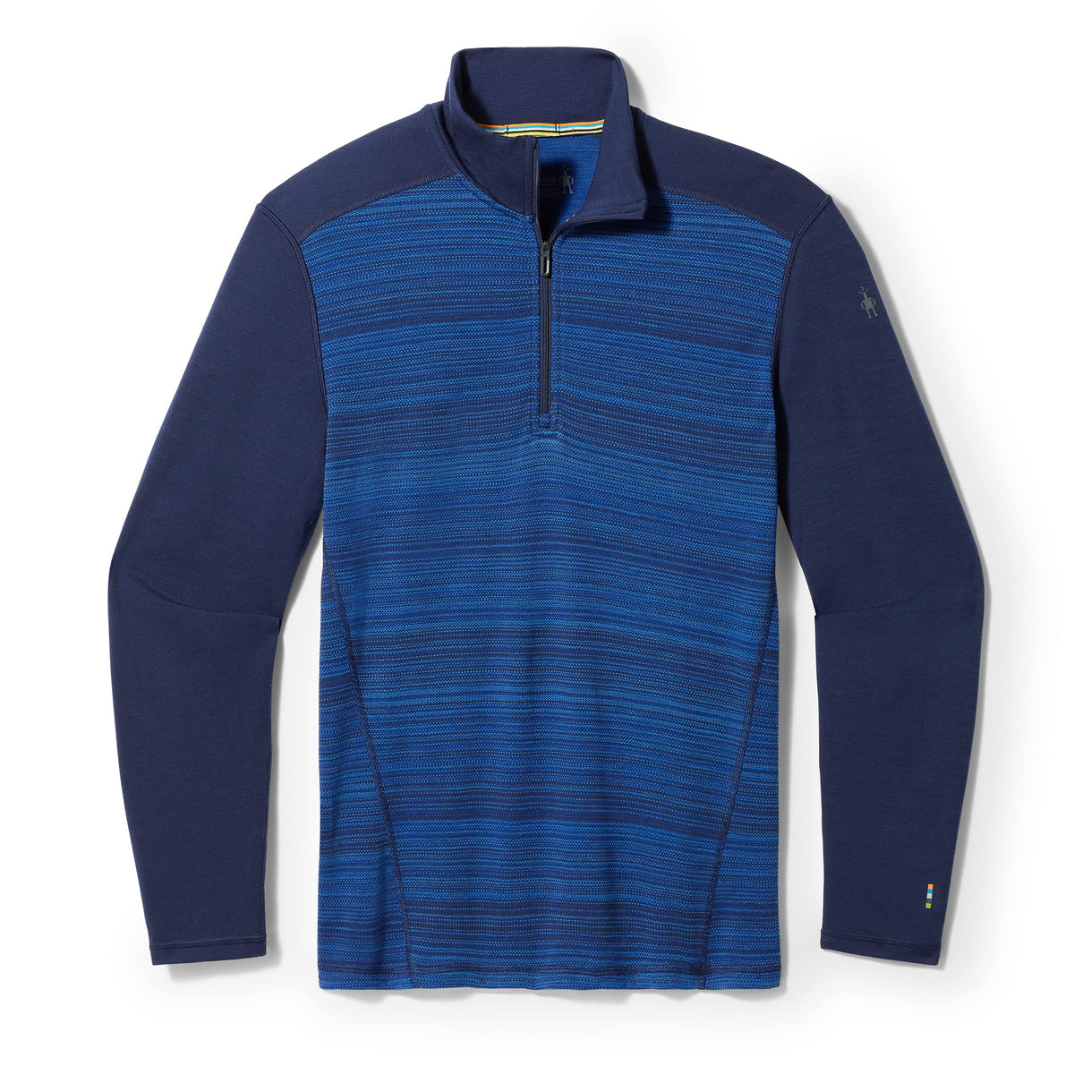 Smartwool Men's Classic Thermal Merino Wool Base Layer - Quarter Zip (Slim Fit), Deep Navy Color Shift, X-Large