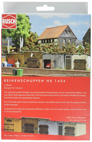 Busch 1454 4 Sheds HO Structure Scale Model Structure