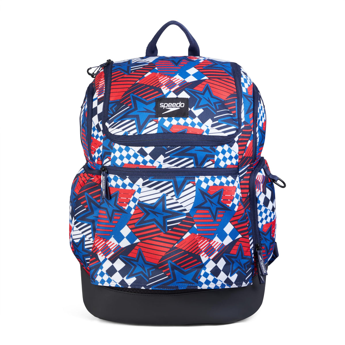 Speedo Teamster 2.0 Rucksack Backpack 35L - For Swimming - Stars - Black/Blue/Red/White, Black/Blue/Red/White