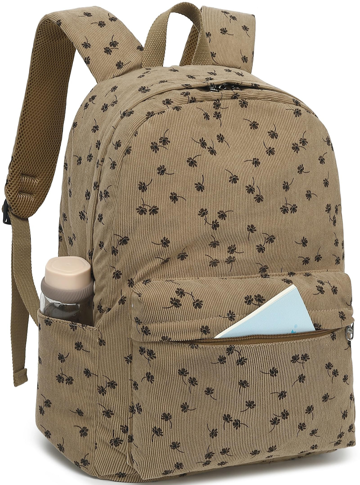 BTOOP School Backpack for Teens Large Corduroy Bookbag Lightweight Girls Boys Casual High School College 17 inch Laptop Travel Bag