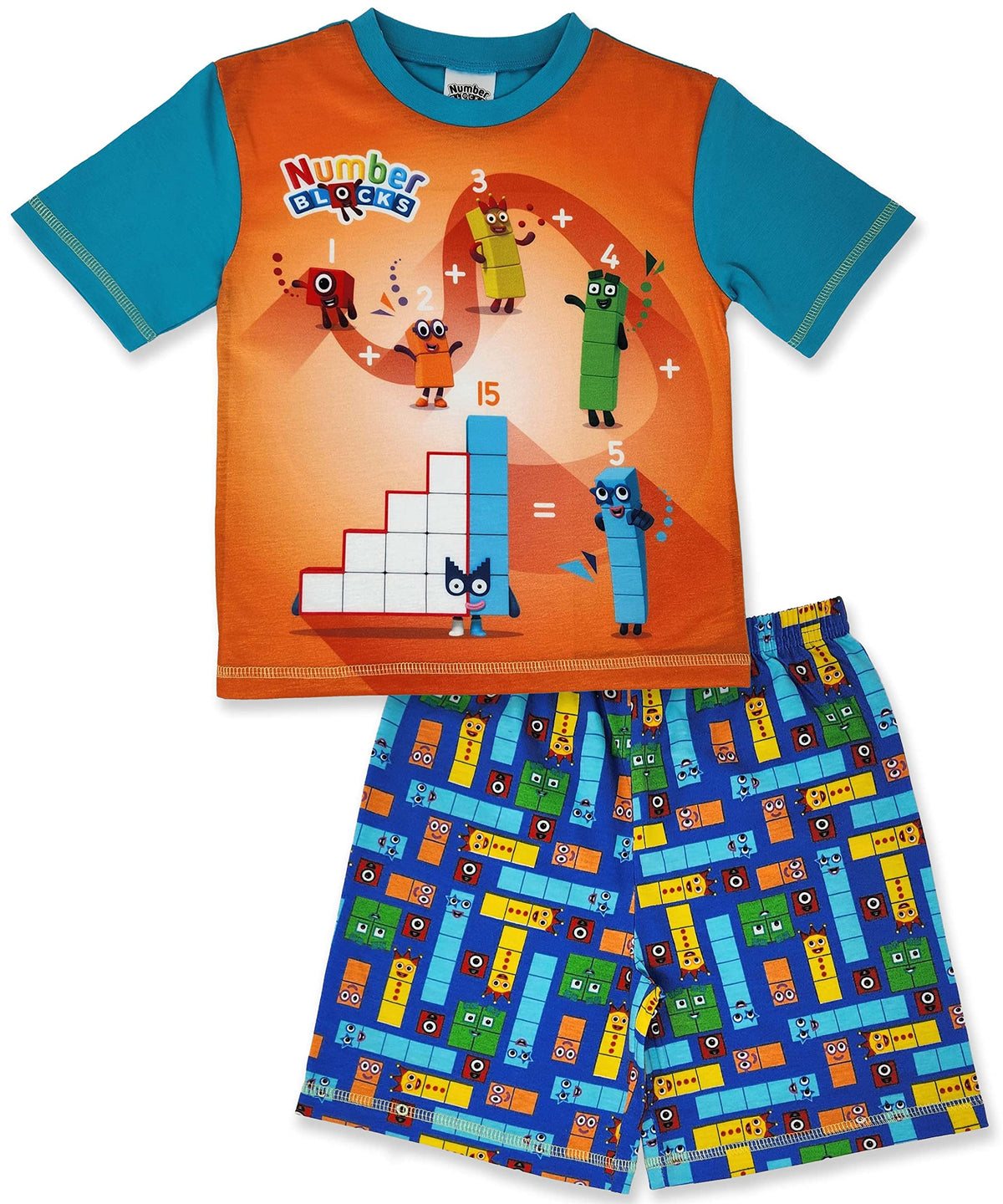 Numberblocks Short Pyjamas ''Equals 15'' 6-7yrs, Numberblocks - Orange