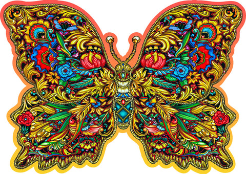 WOODEN.CITY Wooden Puzzle - Royal Wings - 250 Pieces 14.8 x 10 in - Jigsaw Brain Teaser - Family Puzzle for Adults - Unique Wooden Puzzles for Adults