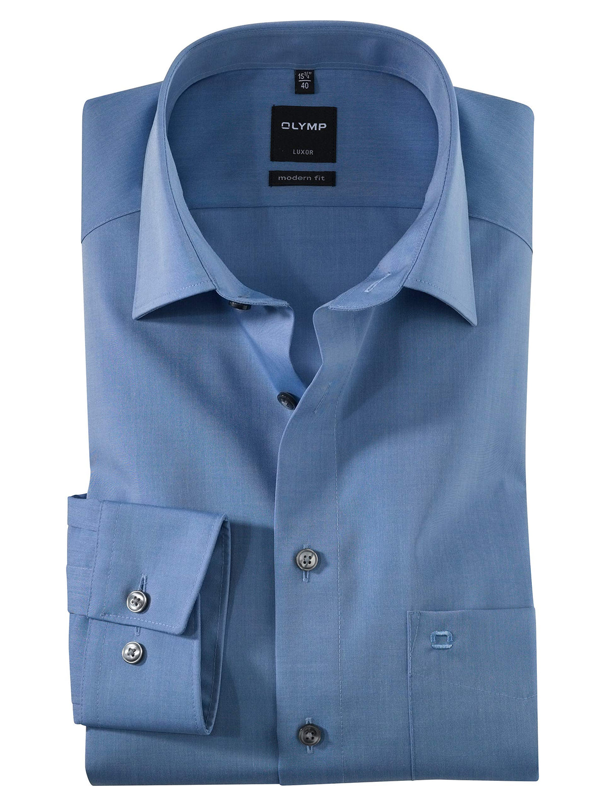 Men's long sleeved shirt â€œmodern fitâ€ - Blue - 42