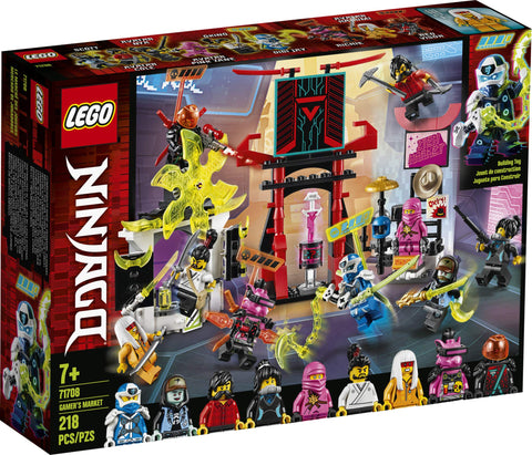 LEGO NINJAGO GamerÃƒÂ¢Ã¢â€šÂ¬Ã¢â€žÂ¢s Market 71708 Ninja Market Building Kit (218 Pieces)