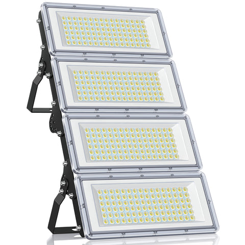 YIQIBRO 400W LED Floodlight, 4 in 1 LED Flood Lights Outdoor, 40000LM 7000K Daylight Outside Security Lights, IP67 Waterproof LED Spotlight Wall Light with 180° rotation for Garden Garage Yard Stadium