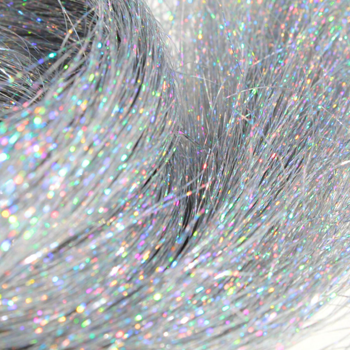 MOSCO 47 Inches Hair Tinsel with 240 Strand Girls Shinning Glitter Colored Hair Extensions Tinsel Festival Hairs for women (Silver)