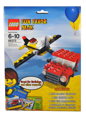 Lego Birthday Fun Favor Pack Set #66373 With 4 Creator Airplanes (# 7803), 4X4's 7808), 8 Memberships And Legoland Or Discovery Admission Tickets (With Paid Adult Admission, Expired 12/31/2011)