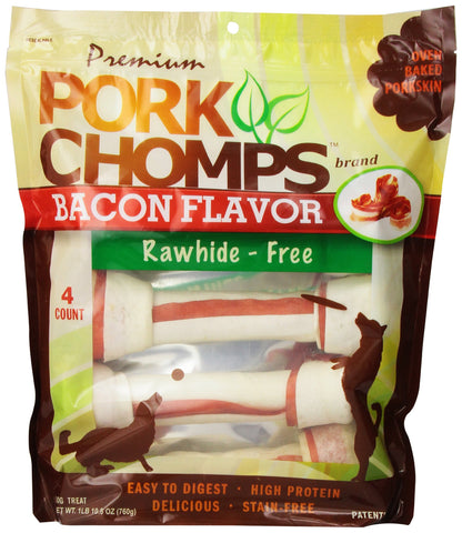Premium Pork Chomps Knotz Bacon, 11", 4 Count