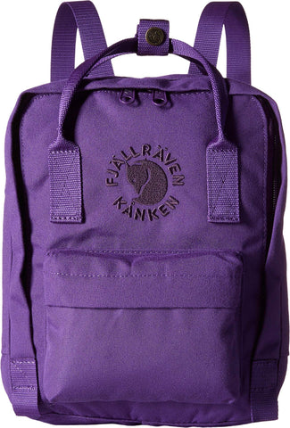 Fjallraven, Kanken, Re-Kanken Mini Recycled Backpack for Everyday Use, Heritage and Responsibility Since 1960, Deep Violet