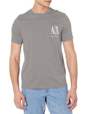 Armani Exchange Men's Front Embroidered Logo T-Shirt, Bros Grey, Extra Large