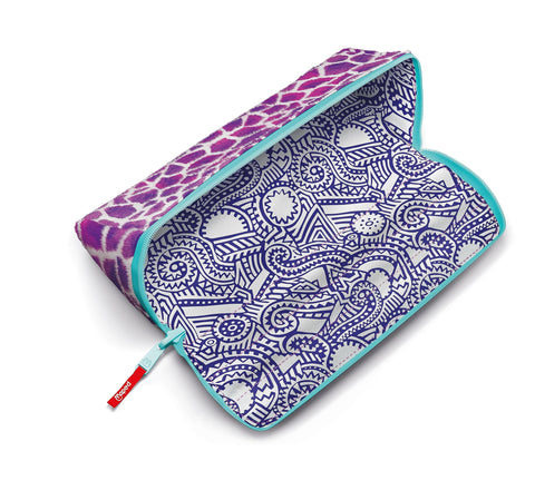 Maped XXL Pencil Case for School - Personalised Reversible Pencil Case with 1 Side to Colour in - Large Convenient Opening - Triangular 22 x 6 cm - Purple Velvet
