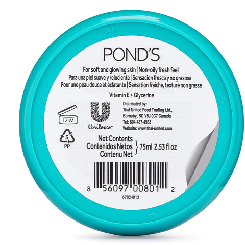 Pond's Light Moisturizer Cream, For Soft and Glowing Skin, Vitamin E, 3-Pack of 2.53 Fl Oz Each
