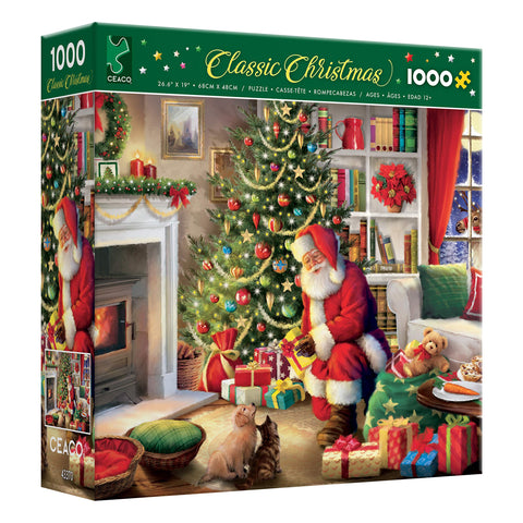Ceaco Classic Christmas - SantaÃƒÂ¢Ã¢â€šÂ¬Ã¢â€žÂ¢s Visit Jigsaw Puzzle, 1000 Pieces