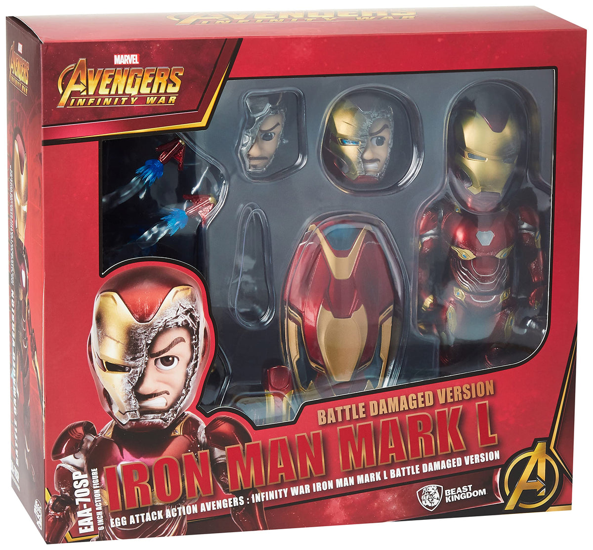 Avengers Infinity War: Iron Man MK50 (Battle Damaged Version) EAA-070SP Egg Attack Action Figure, Multicolor