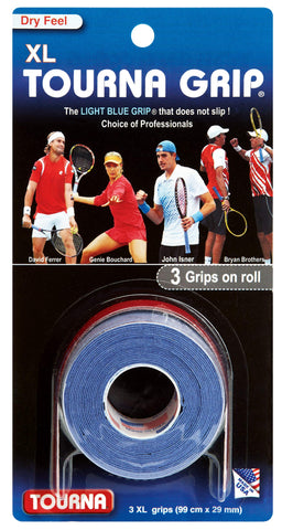 Unique Tourna Blau Overgrip (Pack of 3) - Blue, One Size/X-Large