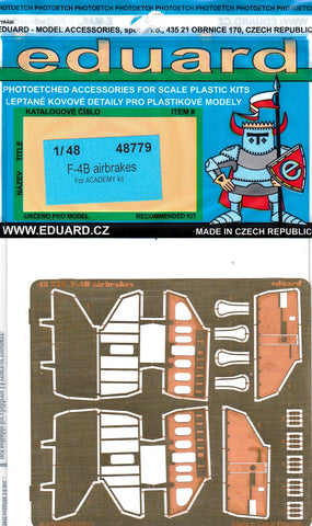 EDU48779 1:48 Eduard PE - F-4B Phantom Airbrakes Set (for the Academy model kit