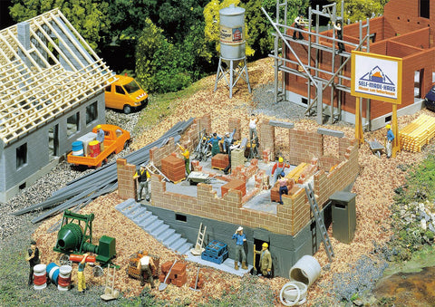 Faller 130307 House Under Construct P/W HO Scale Building Kit