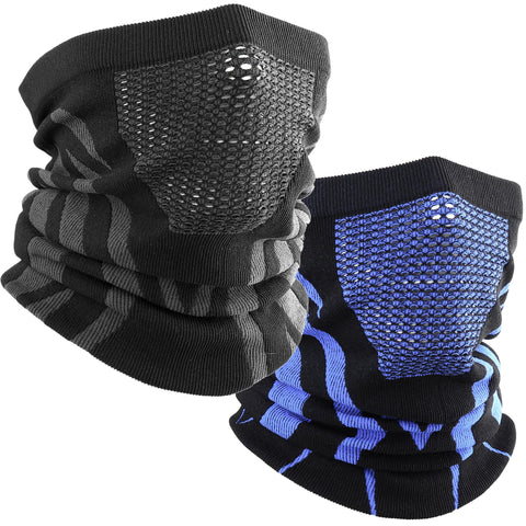 WTACTFUL Winter Neck Gaiter Neck Warmer Half Face Ski Mask Cover Shield for Cold Weather Windproof Tube Bandana Balaclava for Running Skiing Hunting Snowboarding Cycling Motorcycle Riding Black + Blue