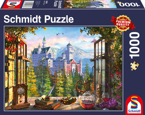 Schmidt Spiele 58386 Jigsaw Puzzle View of The Castle of The Fairytale (1000-Piece) Multi-Coloured