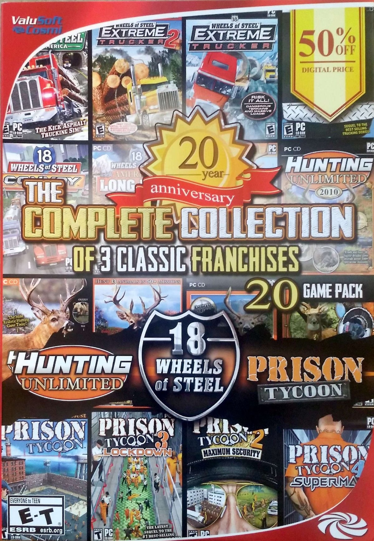 Complete Franchise Collection: Hunting Unlimited, 18 Wheels of Steel, Prison Tycoon - 20 Games