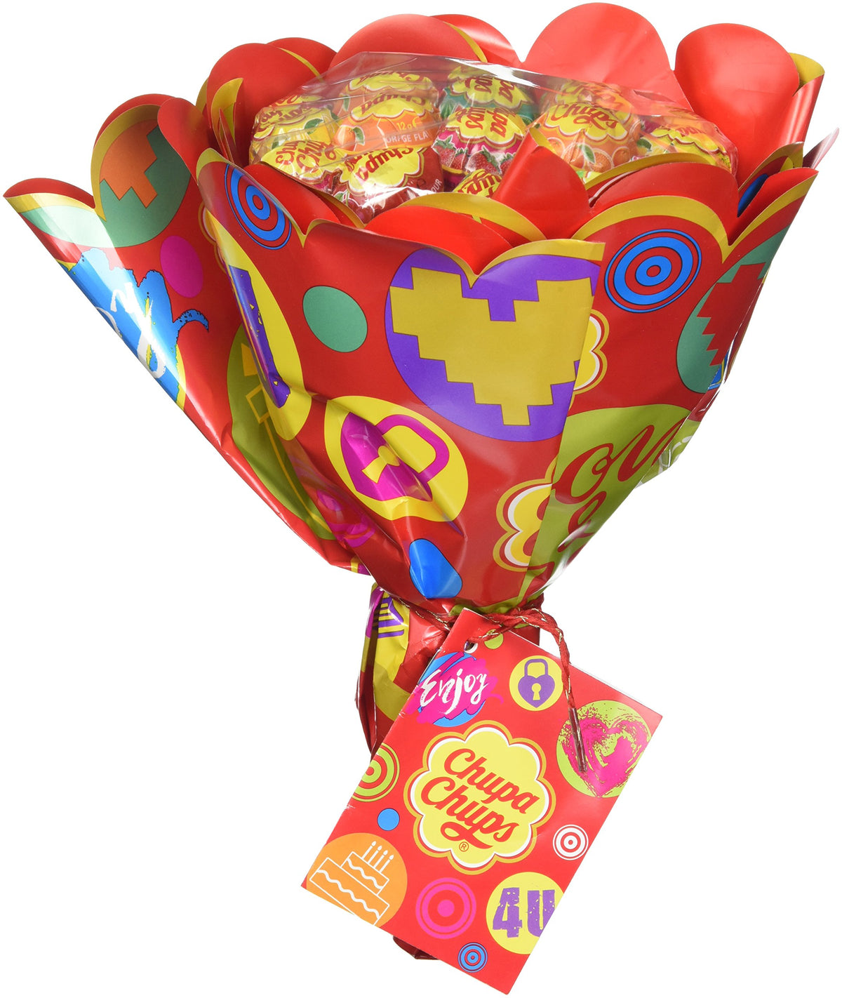 Chupa Chups Lollipop Flower Bouquet (19 lollipops)