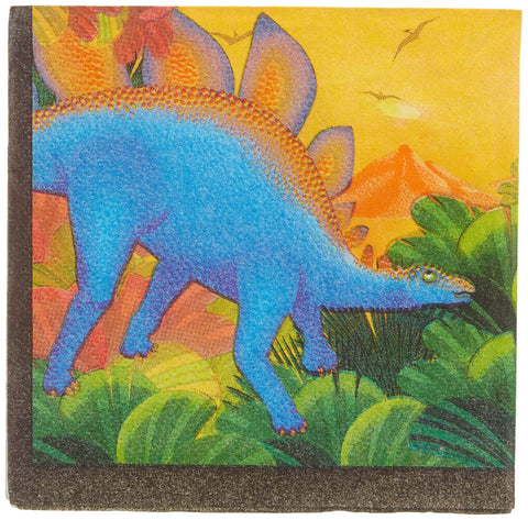Amscan 509766 Prehistoric Dinosaurs Beverage Napkins, 16 pcs, Party Favor