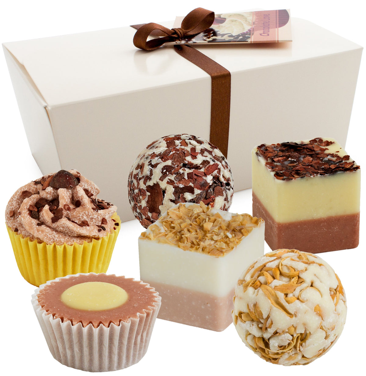 BRUBAKER Cosmetics Bath Bombs "Chocolate Love" Gift Set - Handmade and Natural (Set of 6)