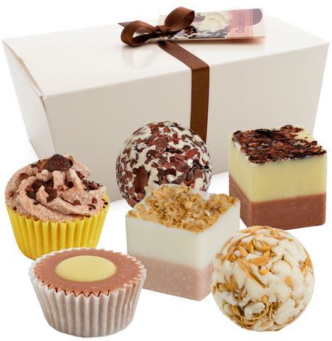 BRUBAKER Cosmetics Bath Bombs "Chocolate Love" Gift Set - Handmade and Natural (Set of 6)