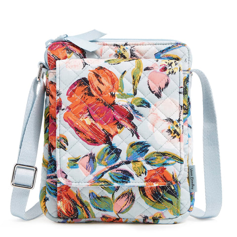 Vera Bradley Women's Cotton Mini Hipster Crossbody Purse With RFID Protection, Sea Air Floral - Recycled Cotton, One Size, Sea Air Floral - Recycled Cotton, One Size