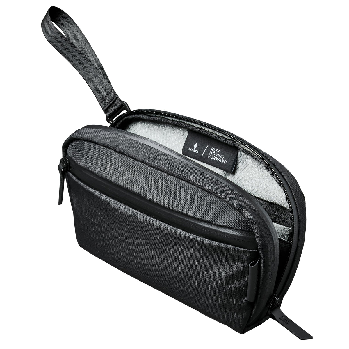 ALPAKA Toiletry Bag - Detachable Wrist Strap - 2 Internal Dividers and 2 Mesh Pockets - Doubles as Tech Pouch - Optimally Sized Accordion-Style Toiletry Bag For Men and Women, Black