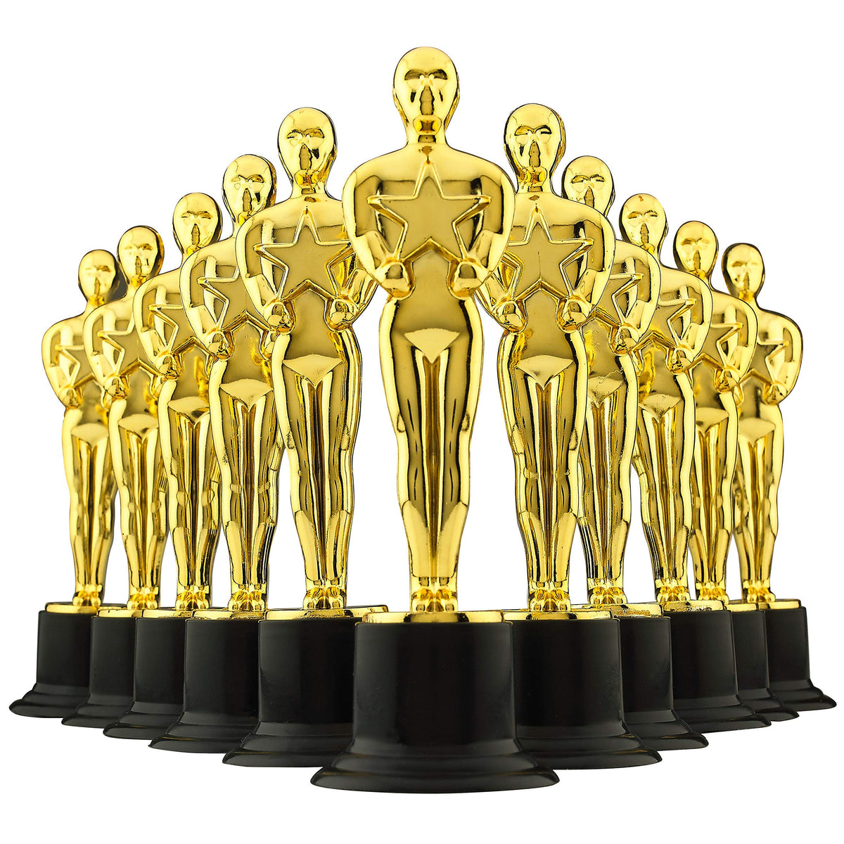 Bedwina 6" Gold Awards Trophy - Pack of 12 Bulk Golden Oscar Trophy Statues Party Award Trophy, Party Decorations and Appreciation Gifts