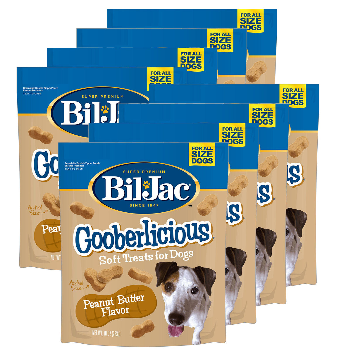 Bil-Jac 840235168607 Gooberlicious Peanut Butter Dog Treats (8 Pack), 10 oz
