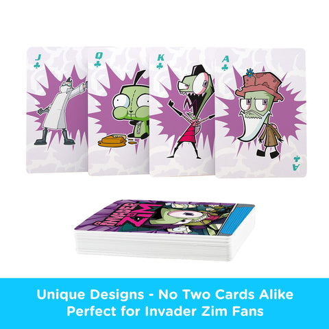 AQUARIUS Invader Zim Playing Cards - Invader Zim Themed Deck of Cards for Your Favorite Card Games - Officially Licensed Invader Zim Merchandise & Collectibles - Poker Size
