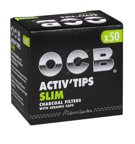 OCB ActivTips Slim 7 mm Activated Carbon Filter with Ceramic Caps 6 x 50 Pieces