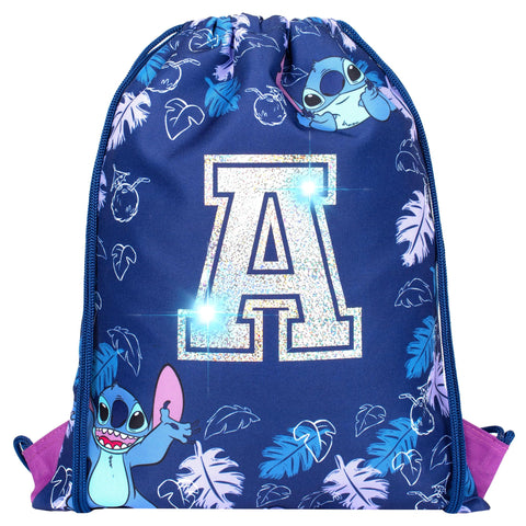 Disney Stitch Personalised Drawstring Bag for Kids PE Bag - Kids School Bag - Personalised Gift For Girls - Swimming Bag For Girls Purple