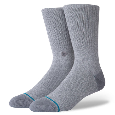 Stance Icon Crew Socks (Medium, Grey Heather)