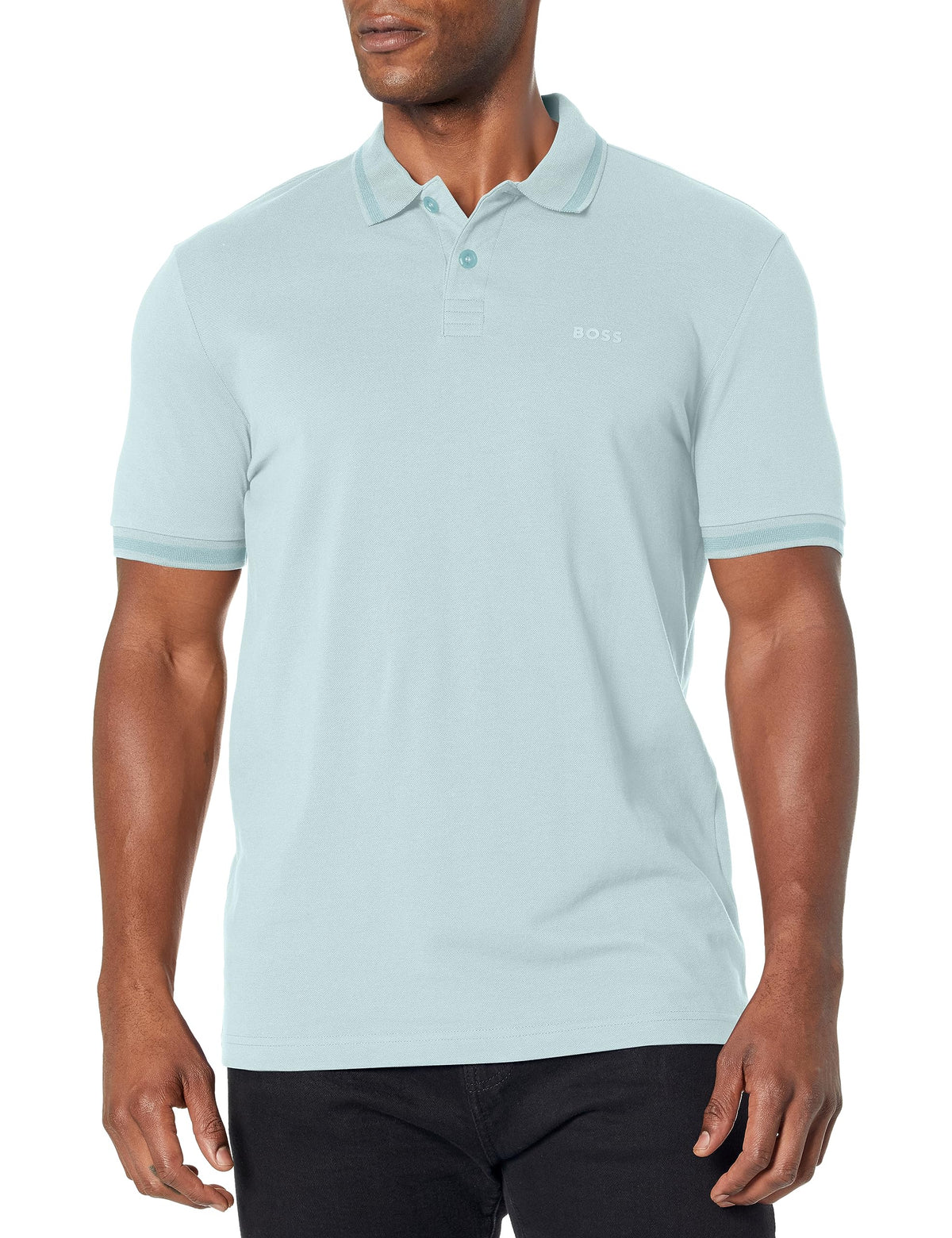 Classic Fine Pique Tonal Logo Polo Shirt Powder Blue