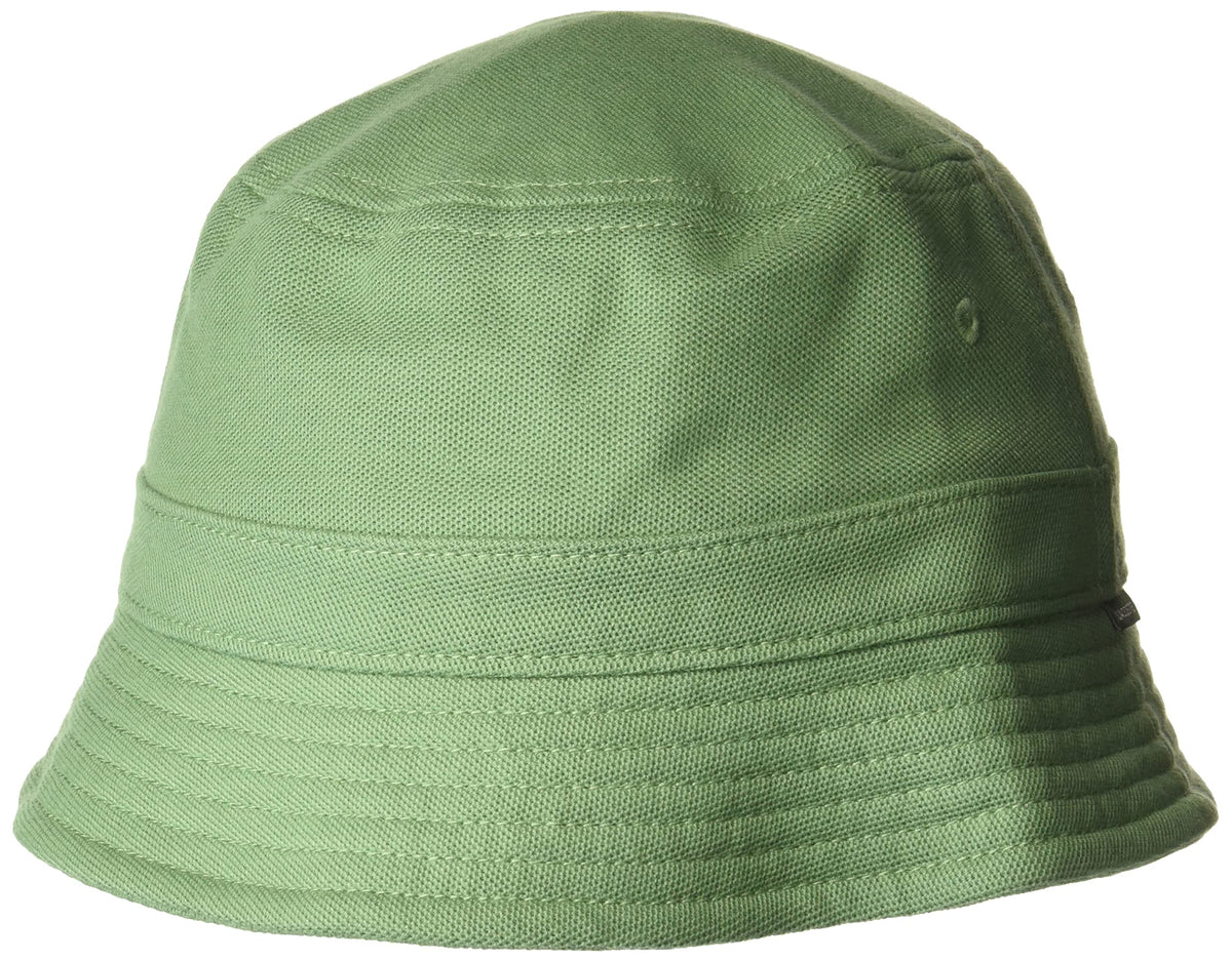 Lacoste Mens Solid Little Croc Pique Bucket Hat, Ash Tree, Medium