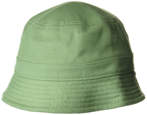 Lacoste Mens Solid Little Croc Pique Bucket Hat, Ash Tree, Medium