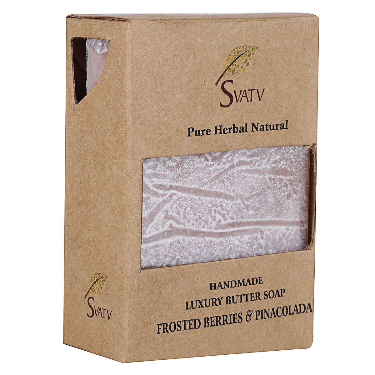 SVATV Handcrafted Soap with natural, soothing herbs of FROSTED BARRIES & PINNACOLADA I Traditional Ayurvedic Herbal Soap for all skin type - 125g