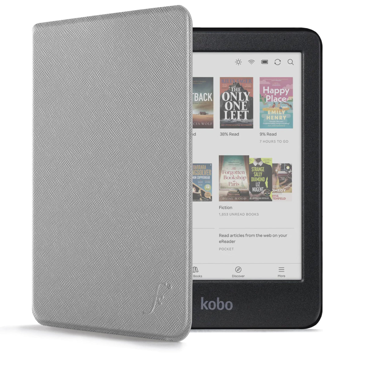 Forefront Cases Kobo Clara Colour/Clara BW Case - Grey - Slim, Lightweight, Auto Sleep/Wake, Reading e-books, Portable use