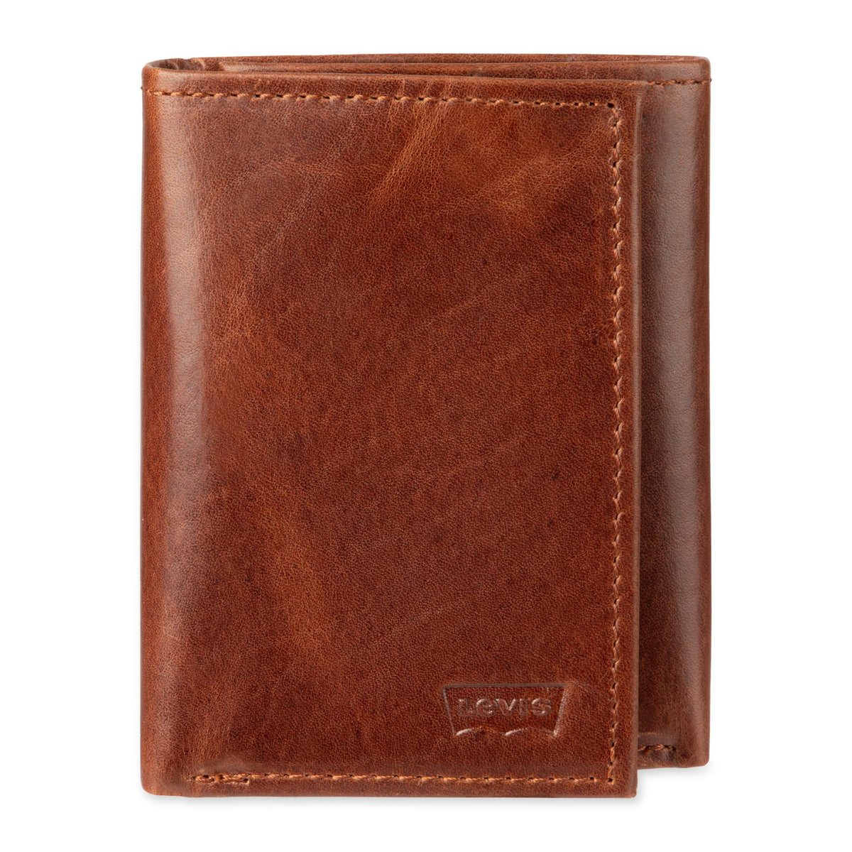 Levi's Men's Trifold Wallet-Sleek and Slim Includes Id Window and Credit Card Holder, Tan, One Size