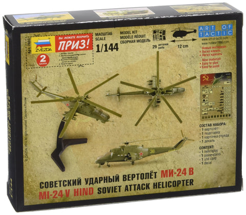 Zvezda Models Mil-24 Russian Attack Helicopter (1/144 Scale)