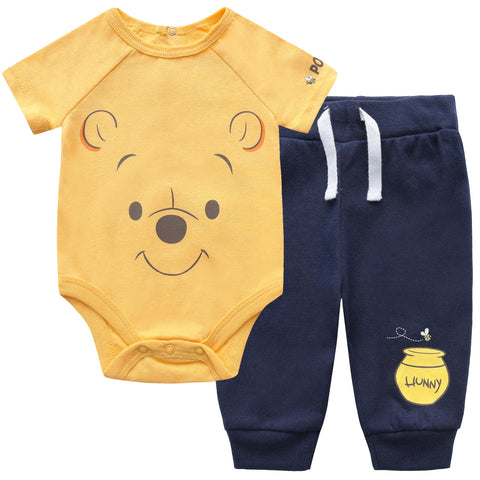 Disney Winnie The Pooh BoysÃ¢â‚¬â„¢ Bodysuit and Jogger Set for Newborn and Infant - Navy/Yellow