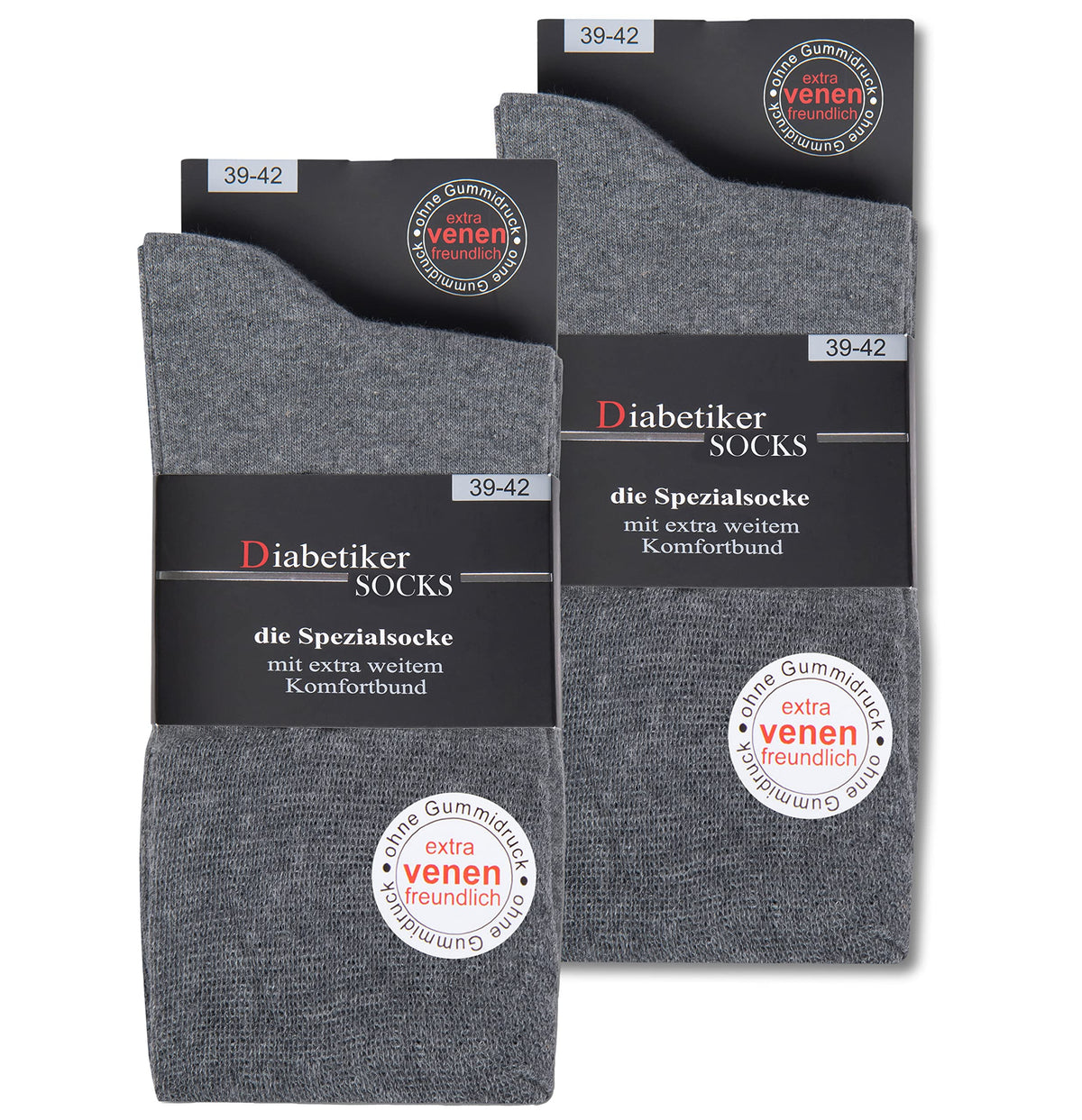 sockenkauf24 6 Pairs Socks with comfortable elastic without rubber & without seam 97% Cotton Women & Men multiple colours (6-8 Grey)