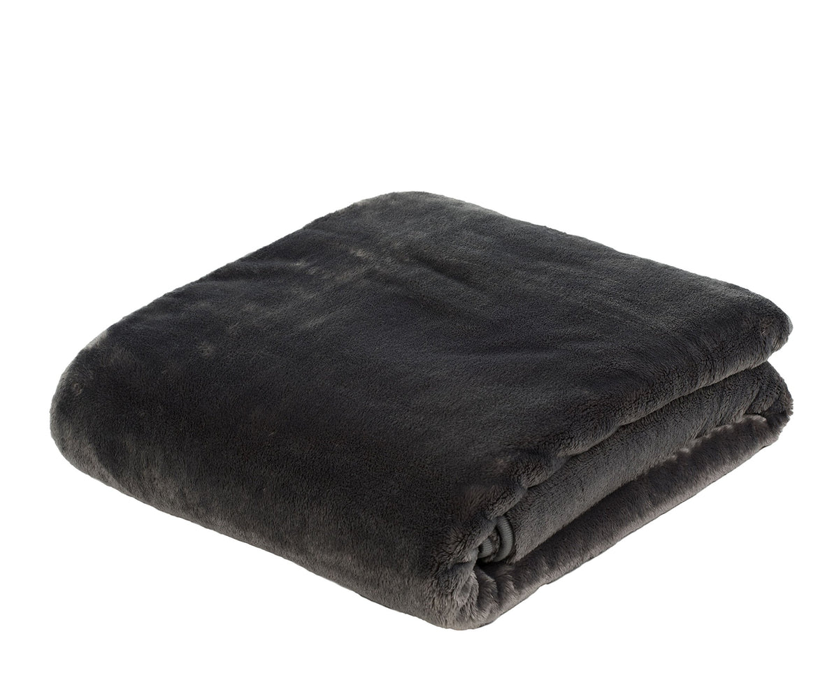 Gözze - Premium Cashmere Feel Cuddly Living Room Blanket/Throw, 500 g/m², 180 x 220 cm - Anthracite