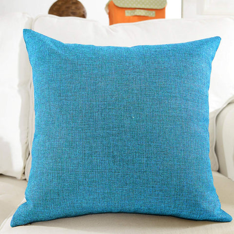 Khooti Jute Cushion Cover, 20x20 (Bondi Blue)(Pack of 2)